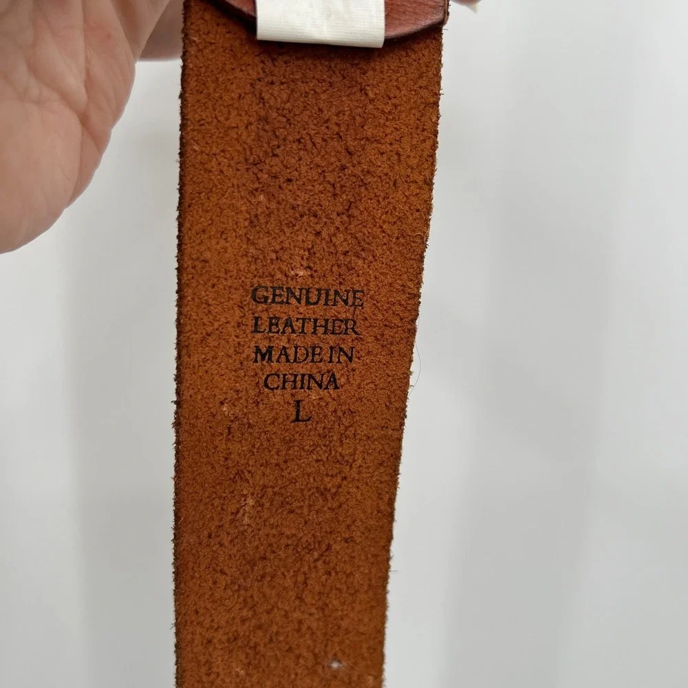 NEW Xhilaration brown‎ leather floral embossed boho y2k belt L